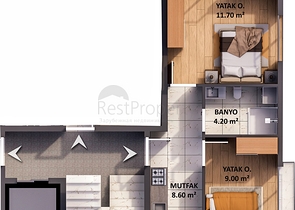 1+1 apartments in Kepez - Antalya area 