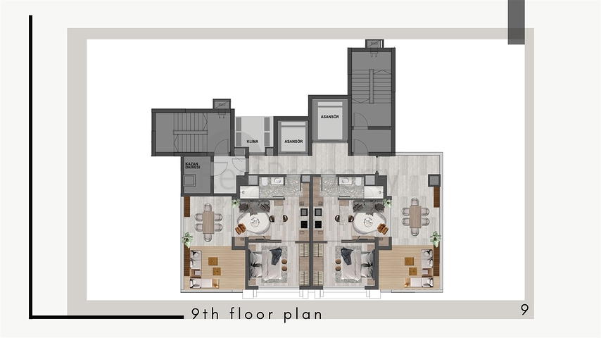 1+1 apartments in Kepez - Antalya area 