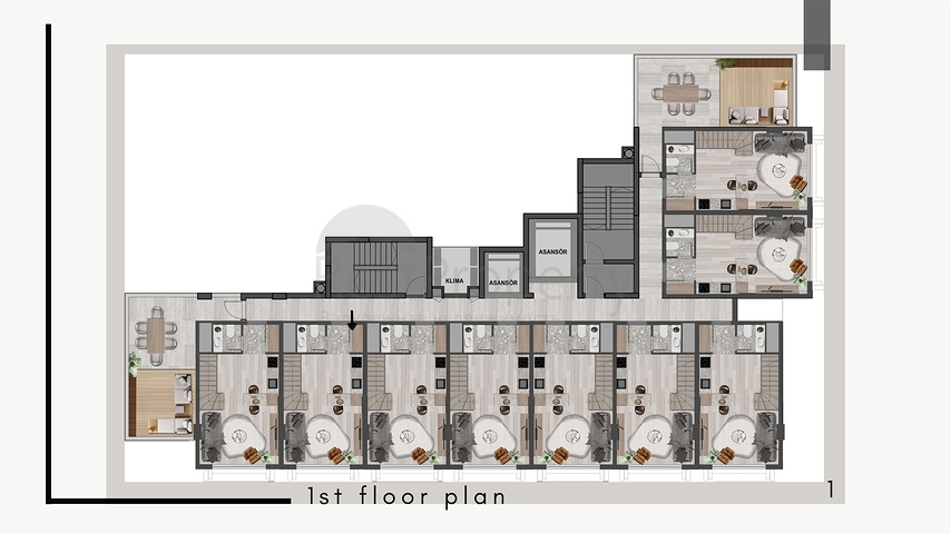 1+1 apartments in Kepez - Antalya area 