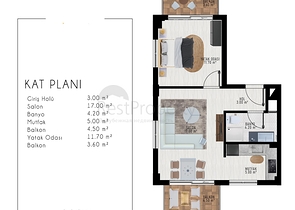 4+1 apartment in Altyntas - Antalya area 
