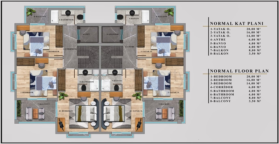 4+1 villas in Doshemealti - Antalya area 