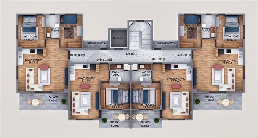 2+1 apartment in Altyntas - Antalya area 