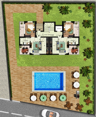 1+1 and 3+1 duplex apartments in Kemer - Antalya area 