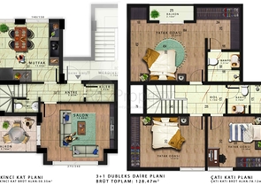 1+1 and 3+1 duplex apartments in Kemer - Antalya area 