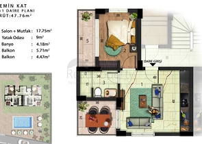1+1 and 3+1 duplex apartments in Kemer - Antalya area 