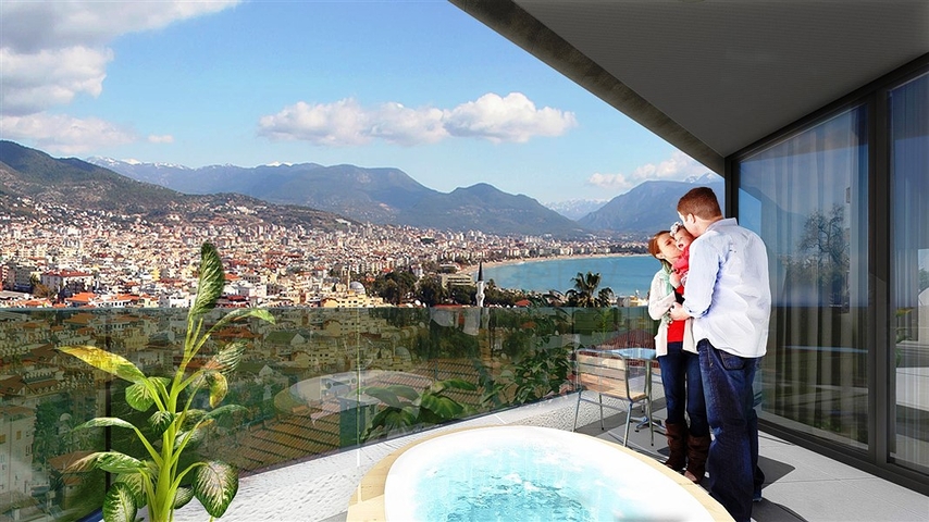 Apartments in a new complex in the center of Alanya!