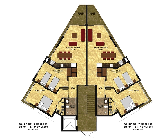 Apartments in a new complex in the center of Alanya!