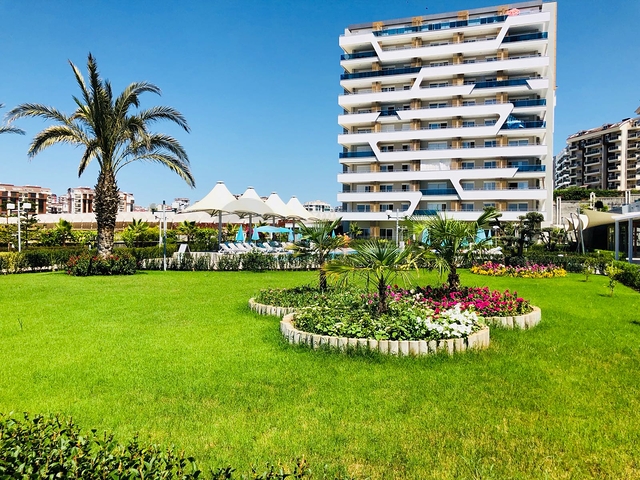 1+1 apartments for rent in a complex with hotel infrastructure in Avsallar