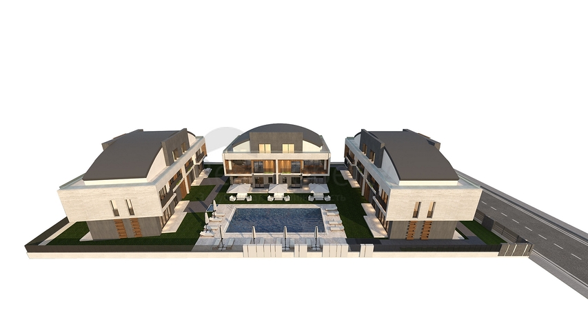 Villas at the final stage of construction in the Konyaalti area