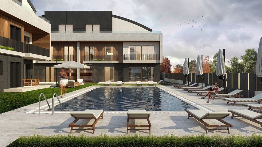 Villas at the final stage of construction in the Konyaalti area