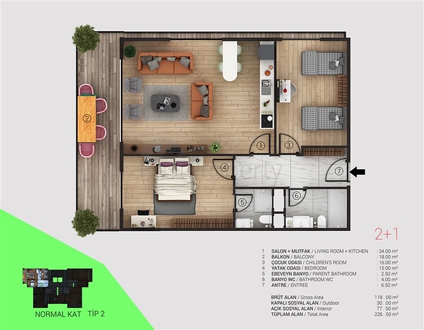 Do not Miss ! Best Deal - Family Apartments in Tosmur / Alanya 