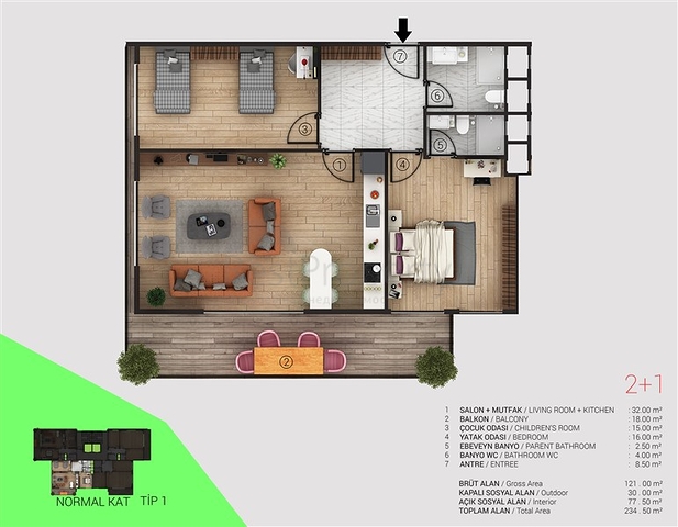 Do not Miss ! Best Deal - Family Apartments in Tosmur / Alanya 