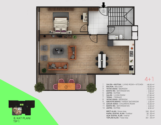 Do not Miss ! Best Deal - Family Apartments in Tosmur / Alanya 