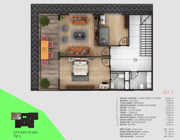 Do not Miss ! Best Deal - Family Apartments in Tosmur / Alanya 