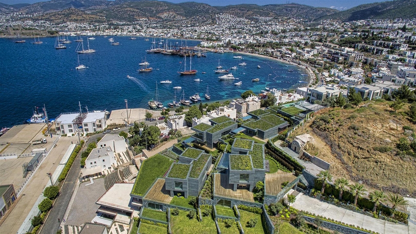 Villas overlooking the main castle of Bodrum and the islands of Kos and Karaada