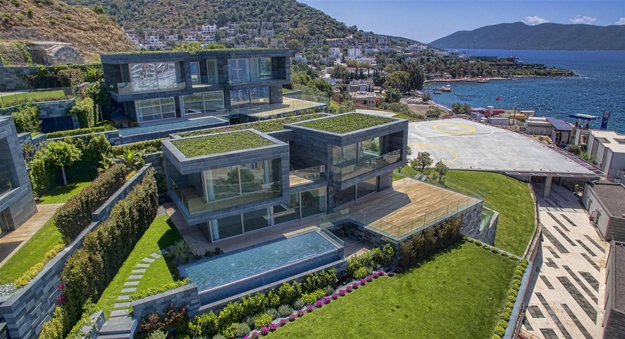 Villas overlooking the main castle of Bodrum and the islands of Kos and Karaada