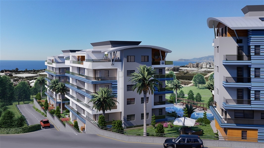 Installment plans - sea view -Luxury complex - In Kargicak / Alanya 