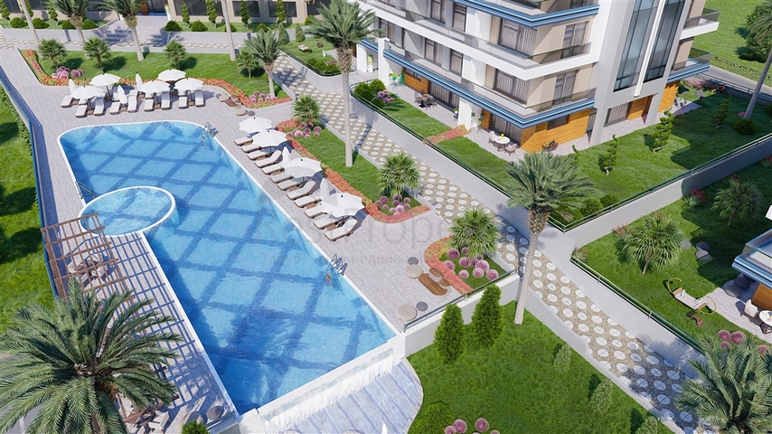 Installment plans - sea view -Luxury complex - In Kargicak / Alanya 