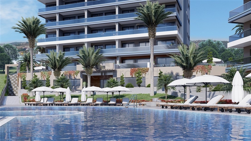 Installment plans - sea view -Luxury complex - In Kargicak / Alanya 