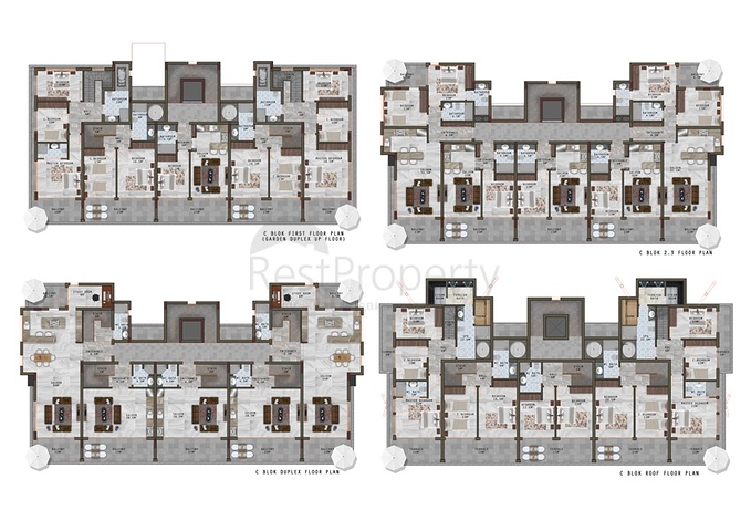 Installment plans - sea view -Luxury complex - In Kargicak / Alanya 