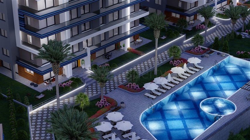 Installment plans - sea view -Luxury complex - In Kargicak / Alanya 