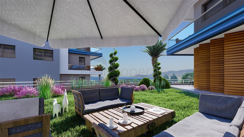 Installment plans - sea view -Luxury complex - In Kargicak / Alanya 