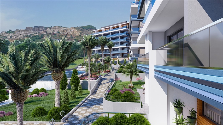 Installment plans - sea view -Luxury complex - In Kargicak / Alanya 