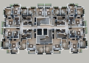 Apartments 1 + 1, 2 + 1, 3 + 1 in a comfortable house in Antalya