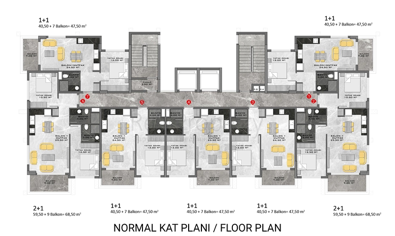 Apartments in the new Avsallara residential complex