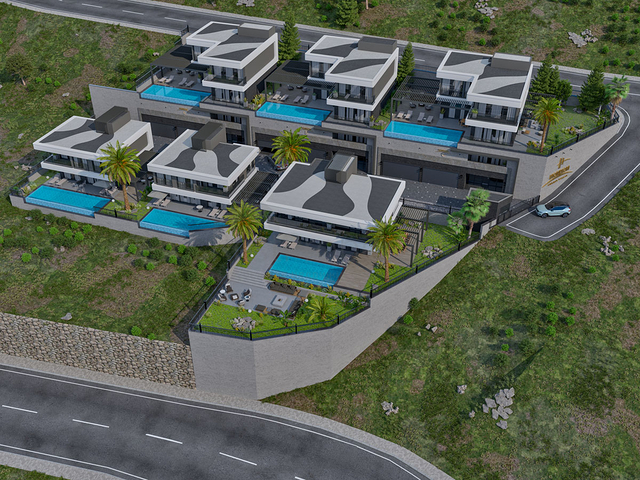 Luxury villas for sale in Alanya -sea view -Under construction -in Kargicak / Alanya 