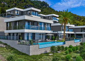 Luxury villas for sale in Alanya -sea view -Under construction -in Kargicak / Alanya 