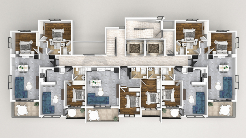 A new complex under construction in the European district of Oba