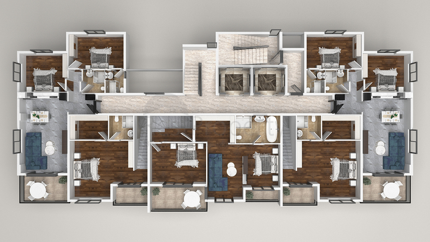 A new complex under construction in the European district of Oba