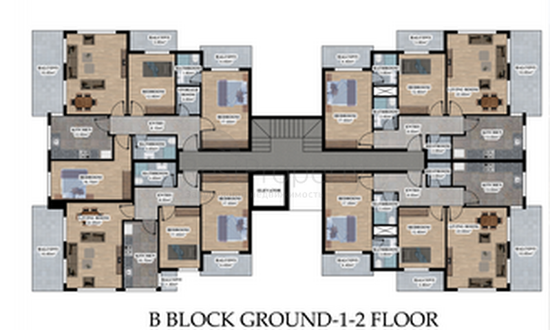 A residential complex under construction in the European district of Oba