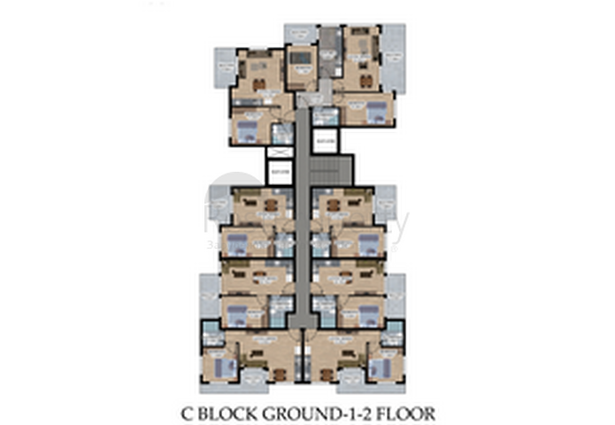 A residential complex under construction in the European district of Oba