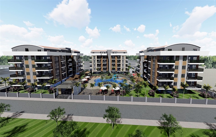 A residential complex under construction in the European district of Oba