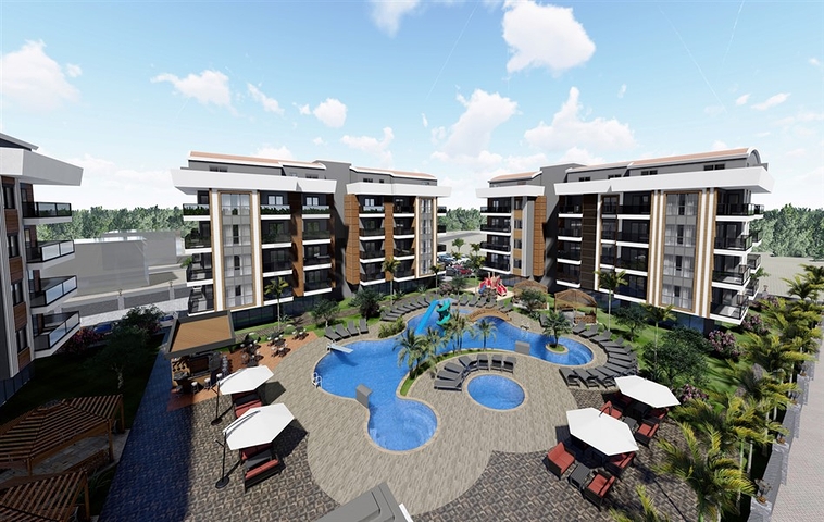 A residential complex under construction in the European district of Oba