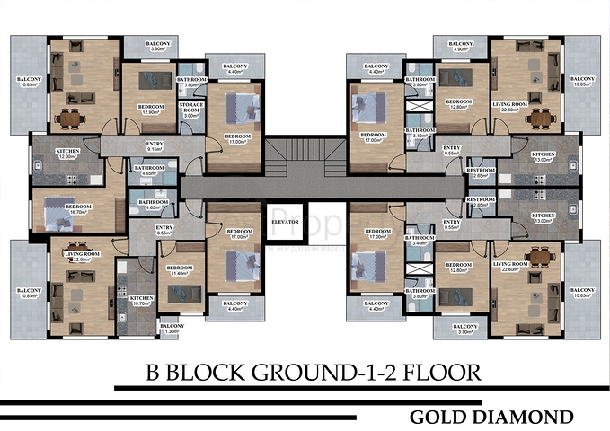 A residential complex under construction in the European district of Oba