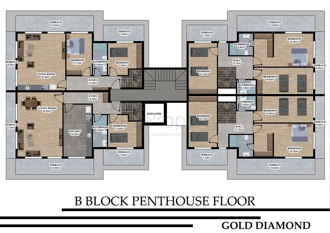 A residential complex under construction in the European district of Oba