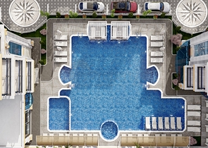 A new complex under construction in the Mahmutlar area