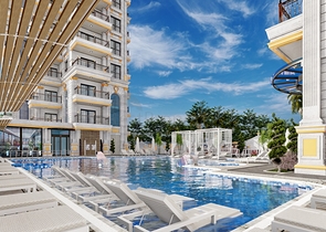 A new complex under construction in the Mahmutlar area