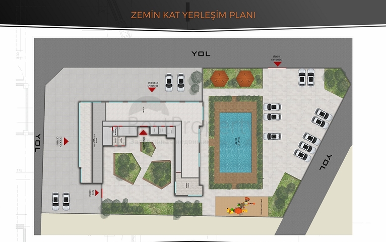 A complex under construction in the Mahmutlar area