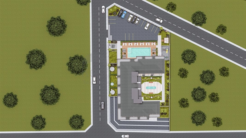 A complex under construction in the Mahmutlar area