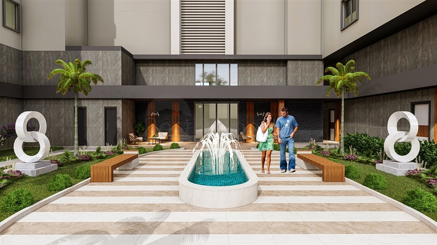 A complex under construction in the Mahmutlar area