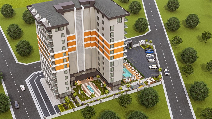 A complex under construction in the Mahmutlar area