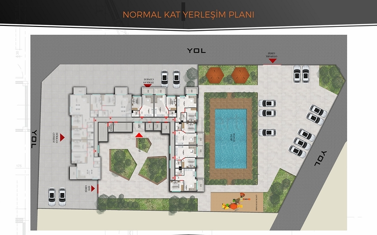 A complex under construction in the Mahmutlar area