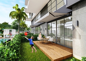 A complex under construction in the Mahmutlar area