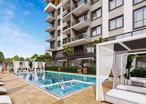 A complex under construction in the Mahmutlar area