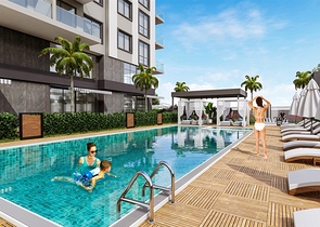 A complex under construction in the Mahmutlar area