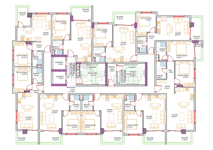 The complex is under construction in the center of Mahmutlar district
